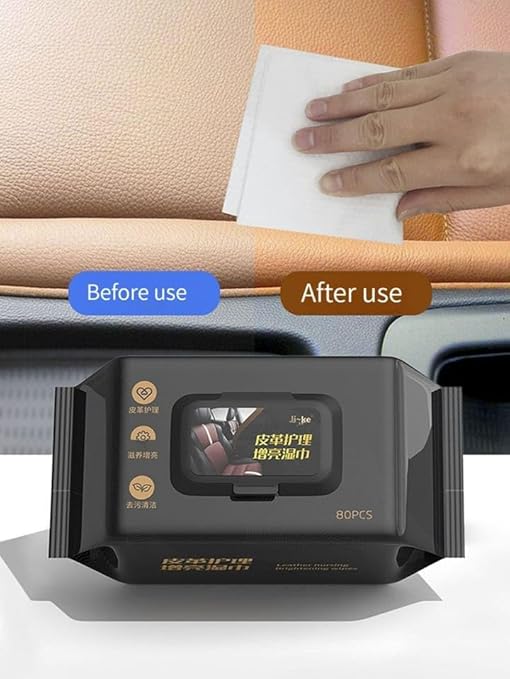 Leather Care Wipes – Instant Cleaning & Conditioning for Shoes, Bags, Car Seats & Furniture