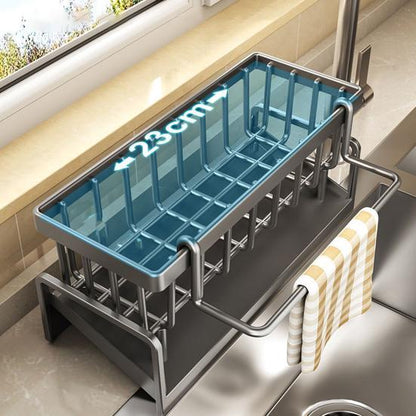 Premium Kitchen Sink Organizer with Hanging Rod – Multifunction Storage Rack
