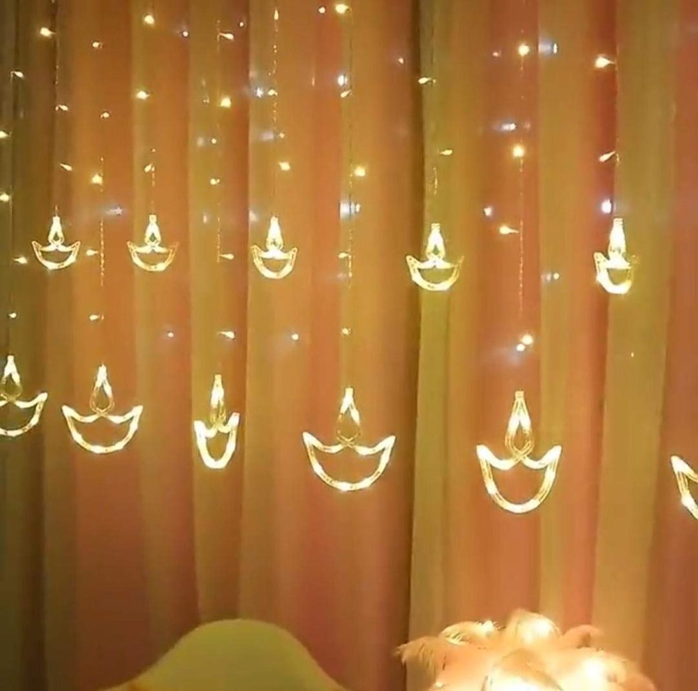 6 + 6 LED Diya Decorative Lights – Battery Operated Flameless Lamps