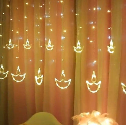 6 + 6 LED Diya Decorative Lights – Battery Operated Flameless Lamps