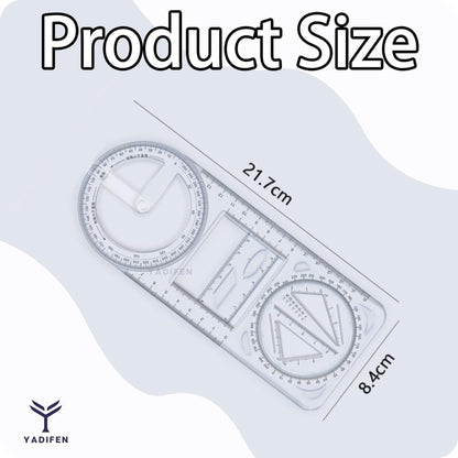 Multifunctional Geometric Ruler – Math, Drawing & Measuring Tool for Students & Designers