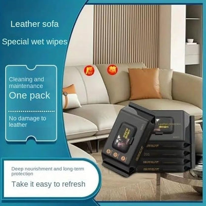 Leather Care Wipes – Instant Cleaning & Conditioning for Shoes, Bags, Car Seats & Furniture