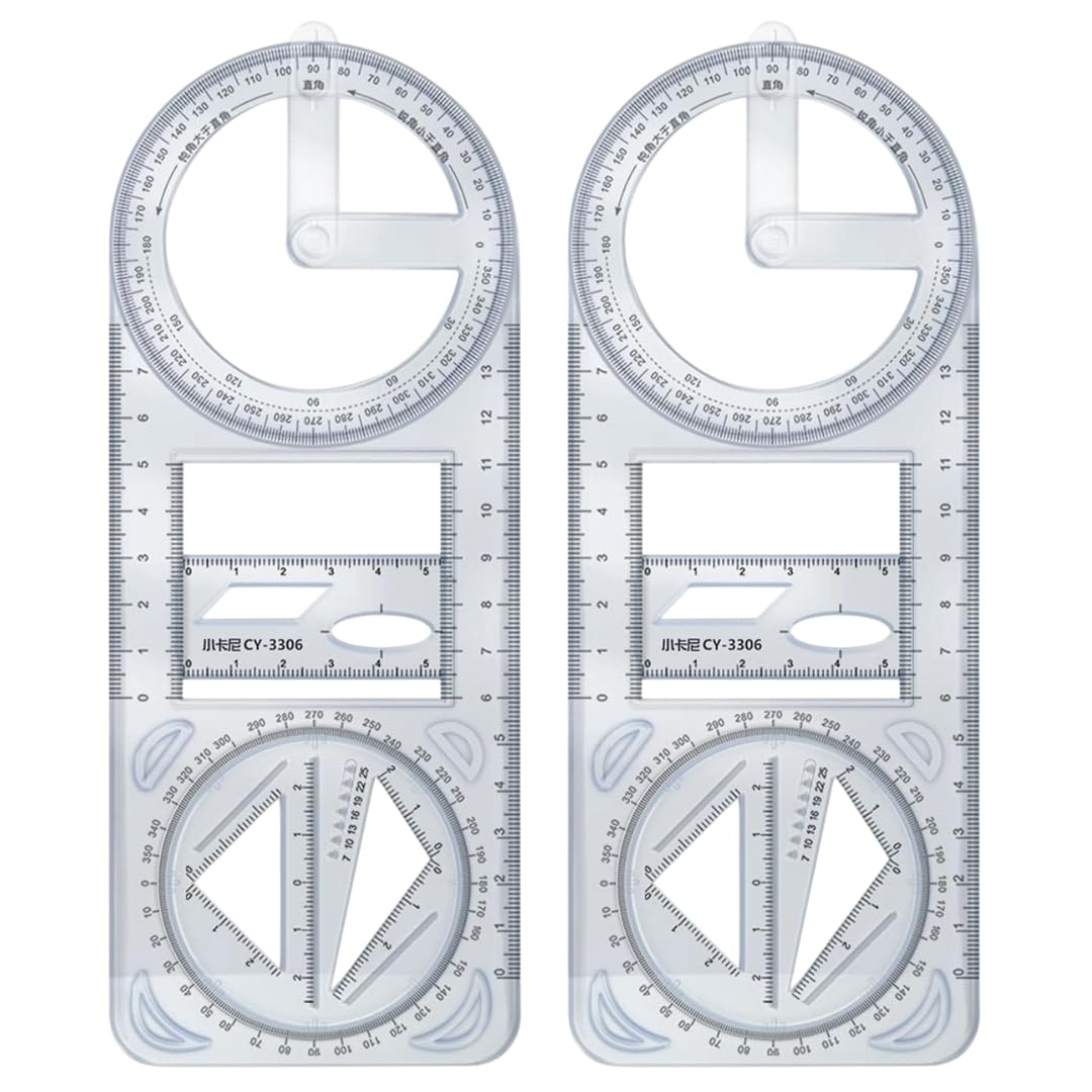 Multifunctional Geometric Ruler – Math, Drawing & Measuring Tool for Students & Designers