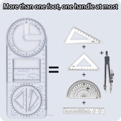 Multifunctional Geometric Ruler – Math, Drawing & Measuring Tool for Students & Designers