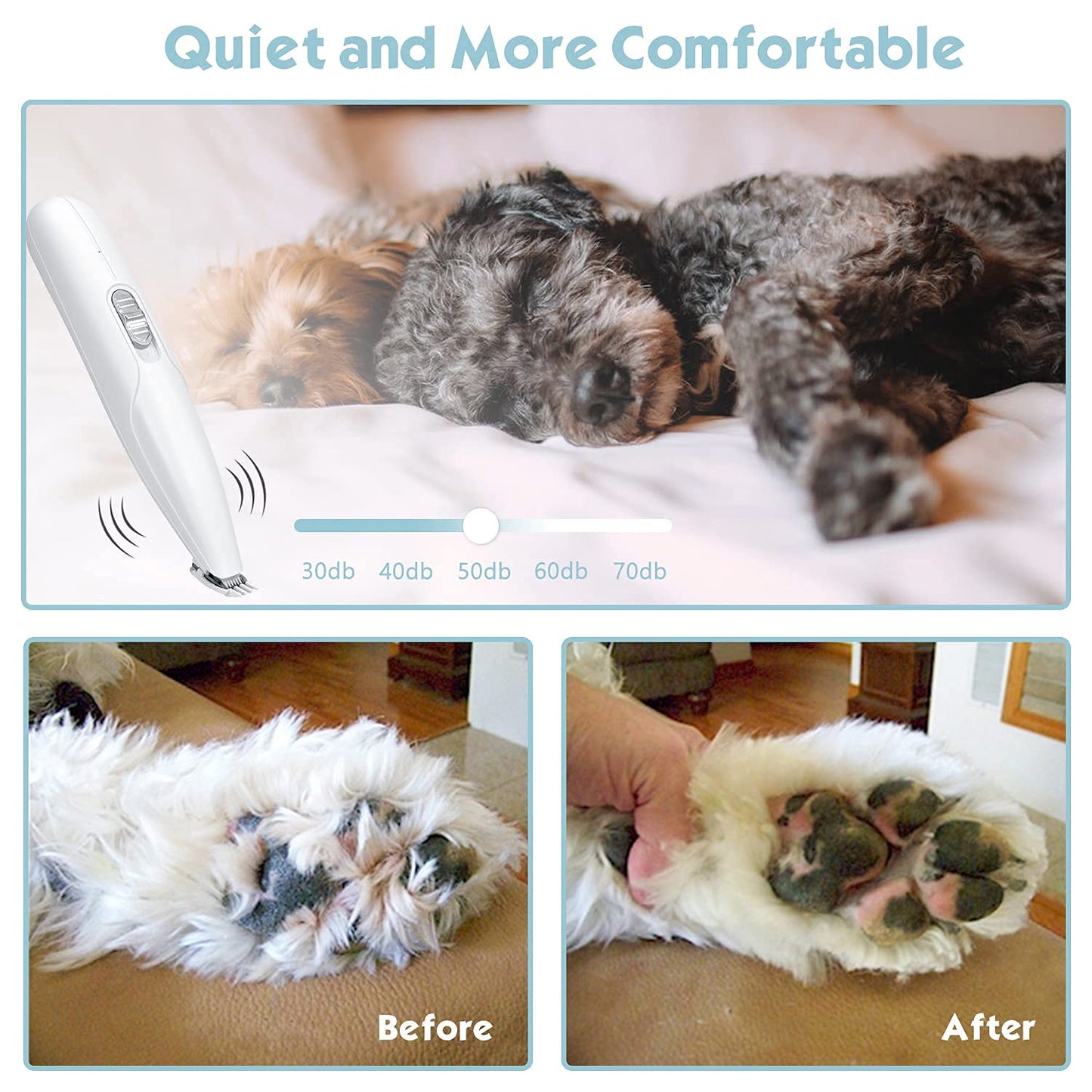 Rechargeable Pet Paw Trimmer – Safe & Low Noise Grooming Tool for Dogs & Cats