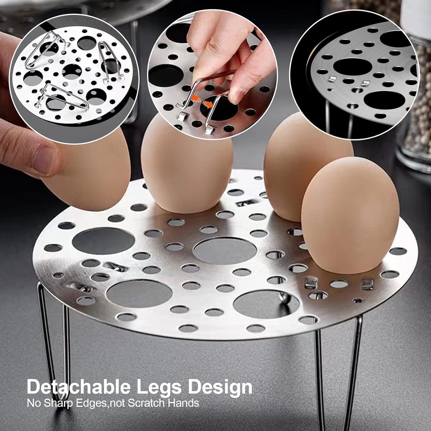 Stainless Steel Egg Boiling Stand – Multi-Egg Steamer Rack for Kitchen