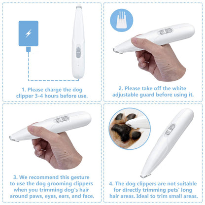 Rechargeable Pet Paw Trimmer – Safe & Low Noise Grooming Tool for Dogs & Cats
