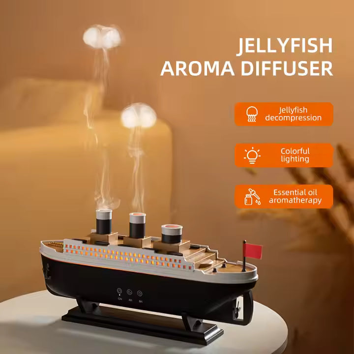 Ship Humidifier – Creative LED Aroma Diffuser & Air Purifier