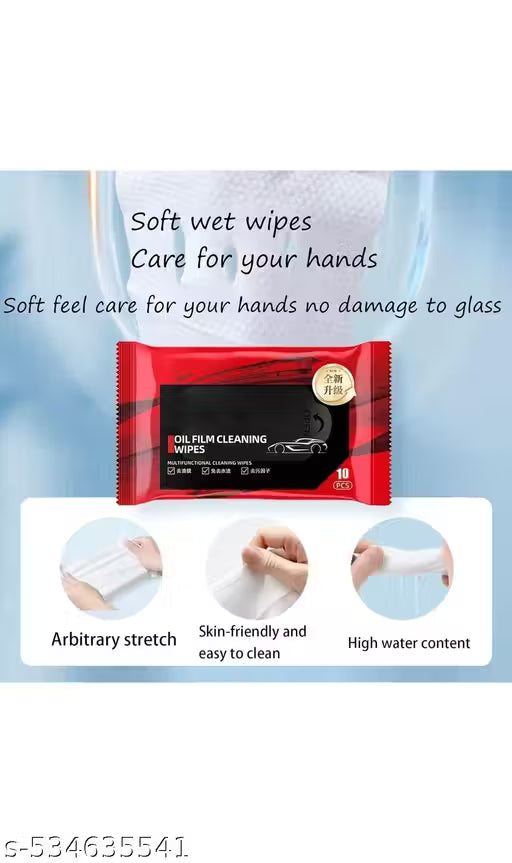 Oil Film Cleaning Wipes – Anti-Fog & Stain Removal Wipes for Glass, Mirrors & Car Windshields