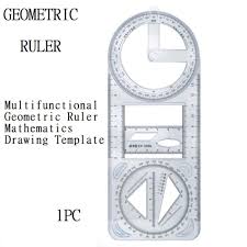 Multifunctional Geometric Ruler – Math, Drawing & Measuring Tool for Students & Designers