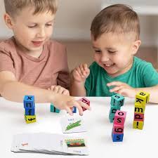 Alphabet Spelling Game – Wooden Blocks & Flashcards Educational Toy for Kids
