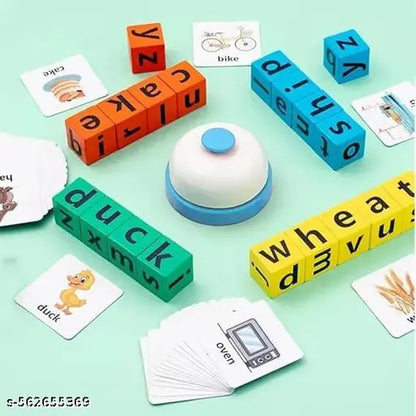 Alphabet Spelling Game – Wooden Blocks & Flashcards Educational Toy for Kids